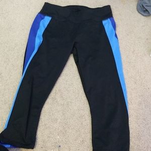 Blue and black 7/8 leggings